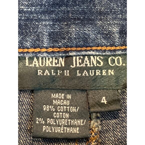 Ralph Lauren Lauren Jeans Co Blue Denim Jean Skirt Women Size 4 Back Slit - Picture 5 of 7
